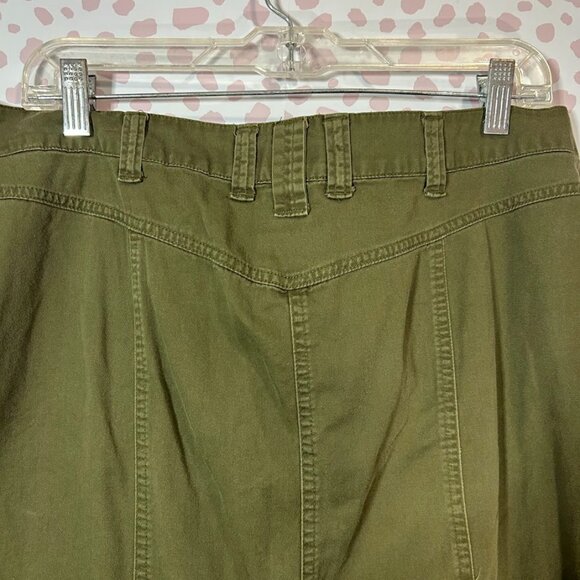 Cato Woman Maxi Skirt Long Modest Cotton Sz 18W Army Green Boho Cottage Academia - Picture 6 of 10